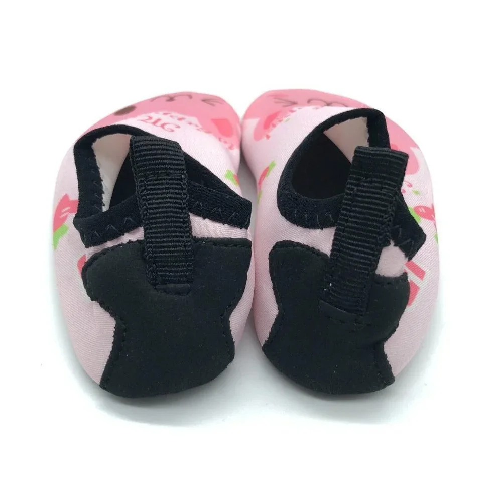 Girls Water Shoes Fabric Lightweight Bunny My Name is Happy Pink 22/23 US 6/7